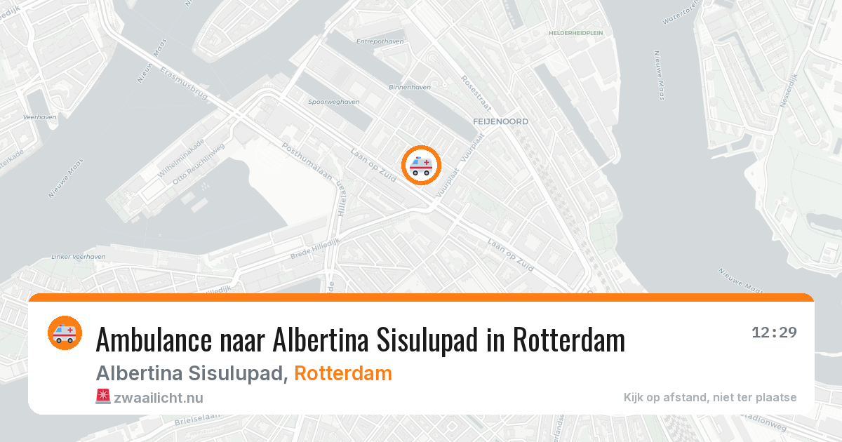 Ambulance naar Albertina Sisulupad in Rotterdam — 31 mei 2026