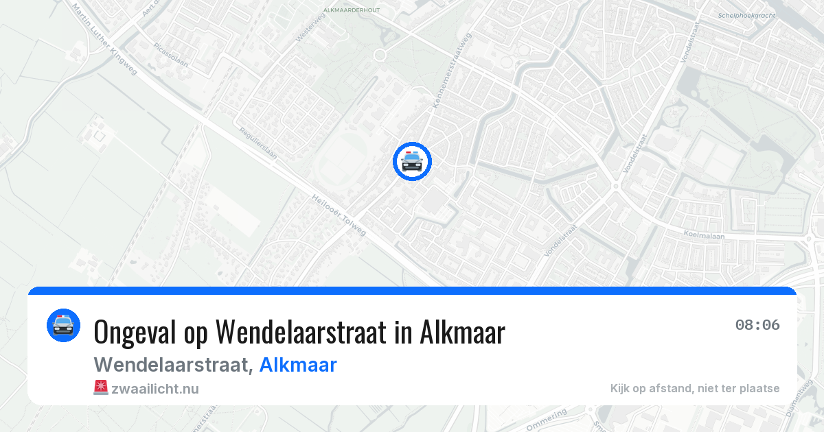 Ongeval op Wendelaarstraat in Alkmaar — 22 mrt 2026