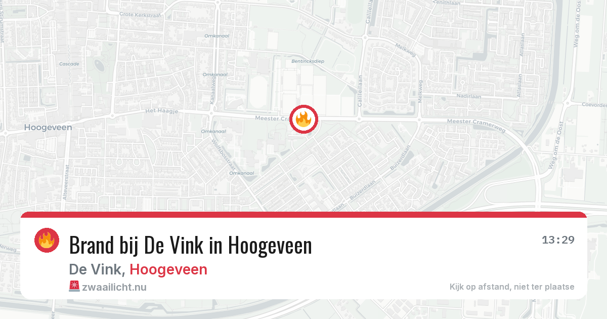 Brand bij De Vink in Hoogeveen — 13 mei 2026