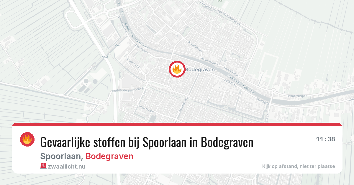 Gevaarlijke stoffen bij Spoorlaan in Bodegraven — 26 jul 2026