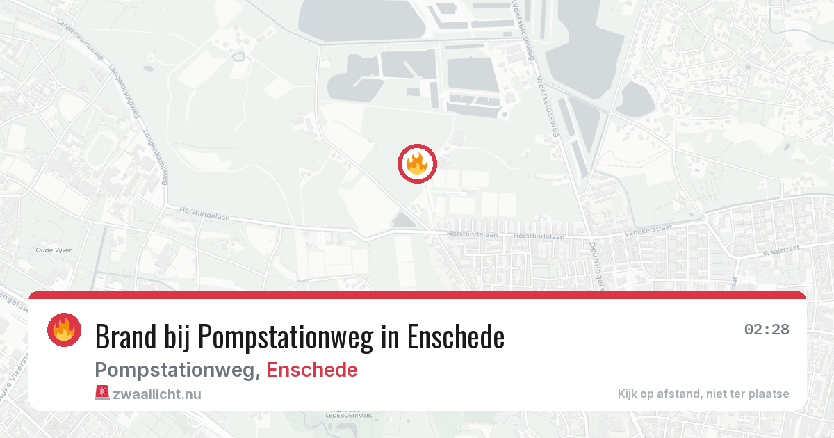 Brand bij Pompstationweg in Enschede — 2 jun 2026