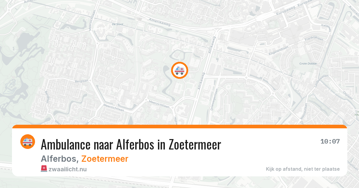 Ambulance naar Alferbos in Zoetermeer — 20 mei 2026