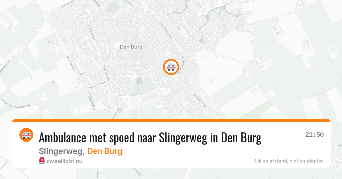 Ambulance met spoed naar Slingerweg in Den Burg — 3 jun 2026