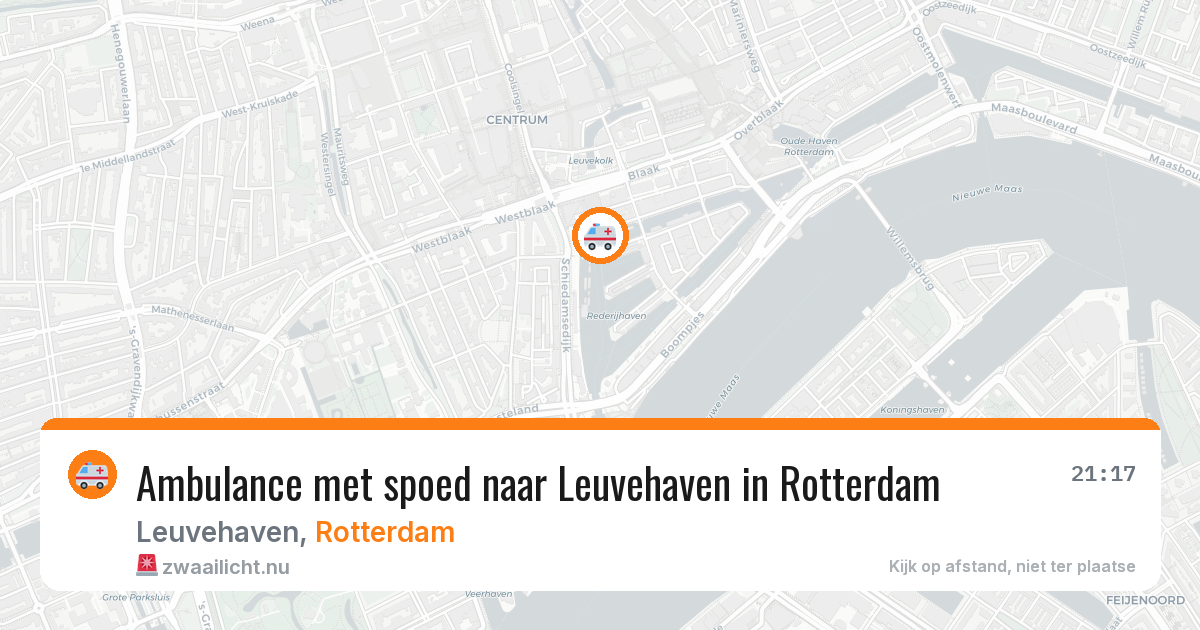 Ambulance met spoed naar Leuvehaven in Rotterdam — 24 jul 2026