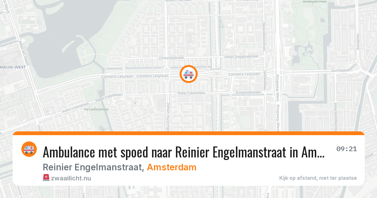 Ambulance met spoed naar Reinier Engelmanstraat in Amsterdam — 18 jul 2026