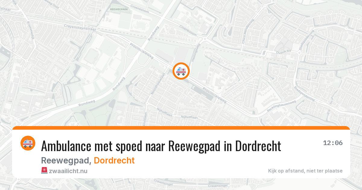 Ambulance met spoed naar Reewegpad in Dordrecht — 18 jul 2026