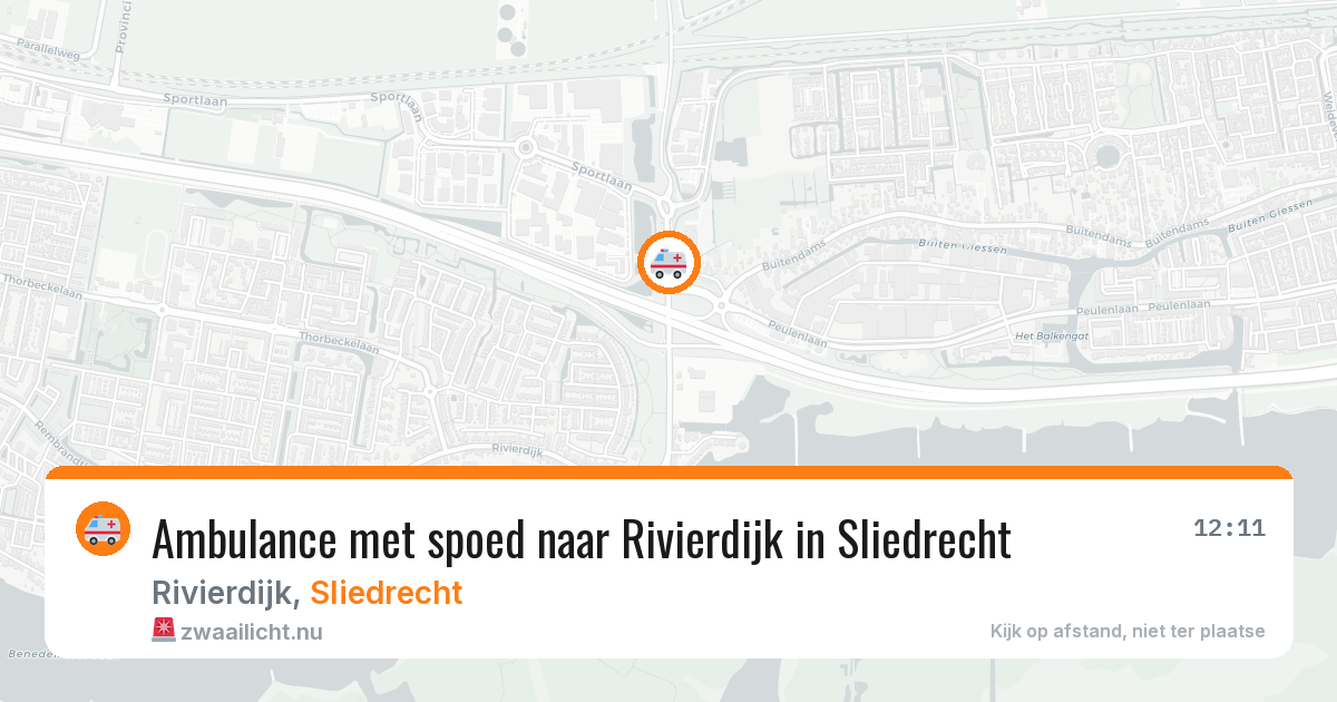 Ambulance met spoed naar Rivierdijk in Sliedrecht — 13 jul 2026