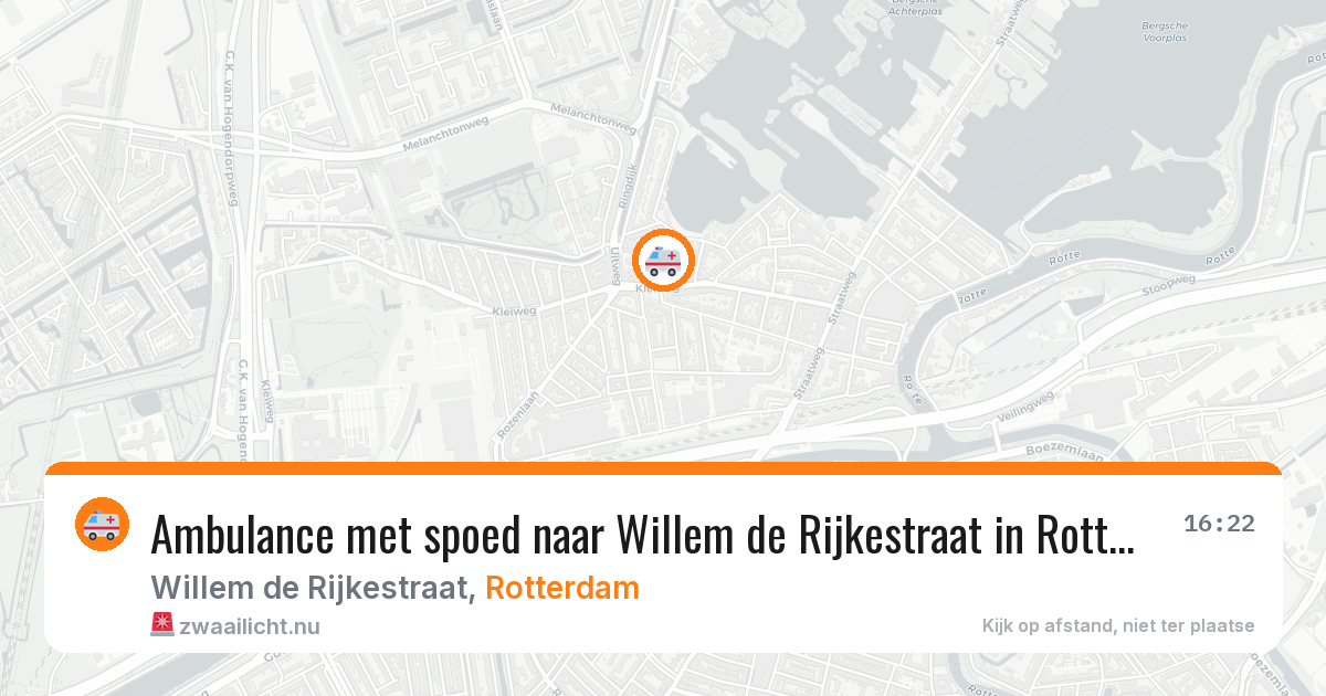 Ambulance met spoed naar Willem de Rijkestraat in Rotterdam — 23 mrt 2026