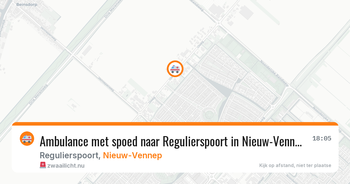 Ambulance met spoed naar Regulierspoort in Nieuw-Vennep — 4 mei 2026