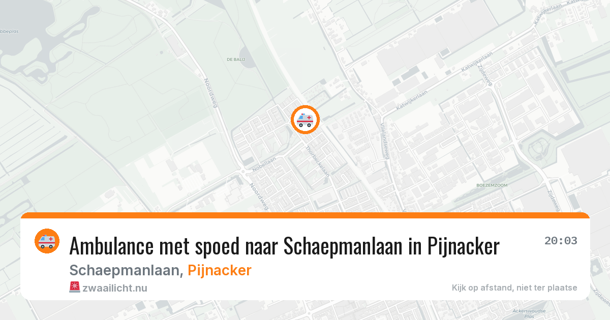 Ambulance met spoed naar Schaepmanlaan in Pijnacker — 20 jul 2026