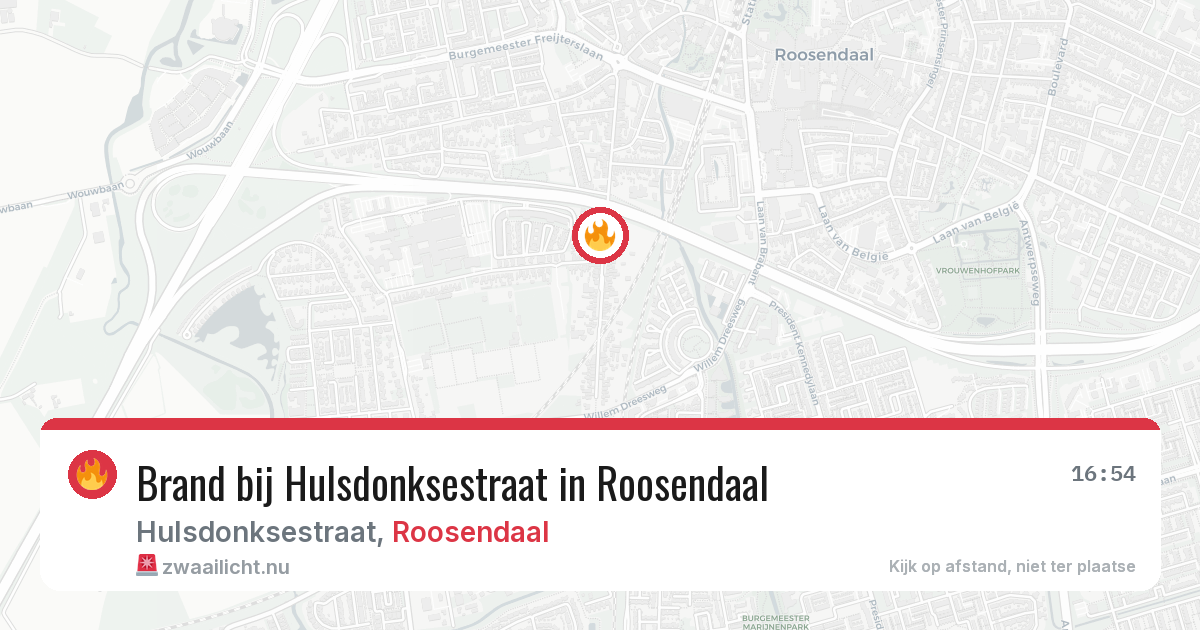 Brand bij Hulsdonksestraat in Roosendaal — 13 jul 2026