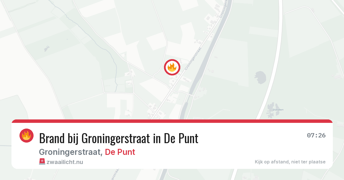 Brand bij Groningerstraat in De Punt — 19 jul 2026