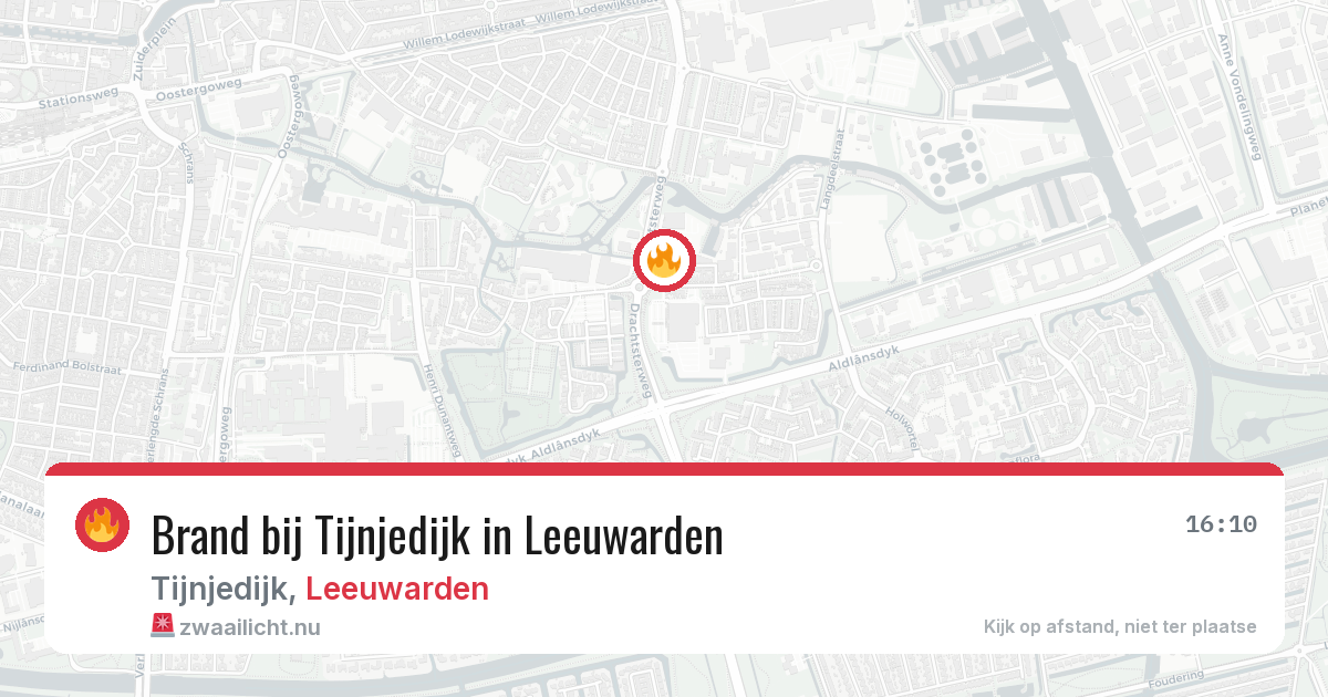 Brand bij Tijnjedijk in Leeuwarden — 20 mei 2026