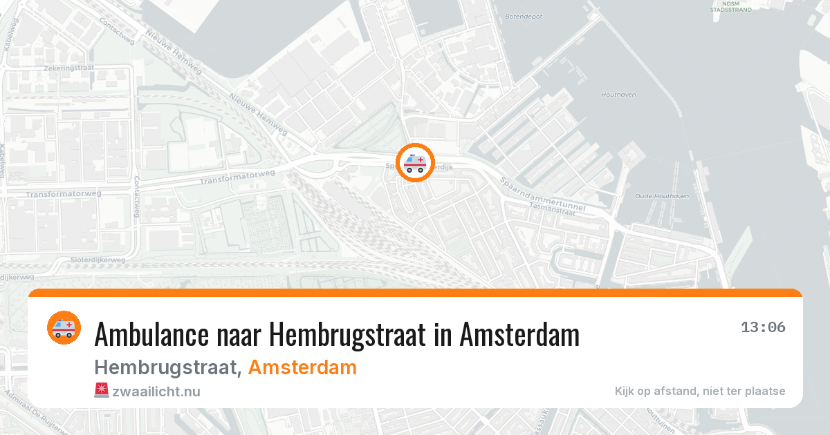 Ambulance naar Hembrugstraat in Amsterdam — 14 jul 2026