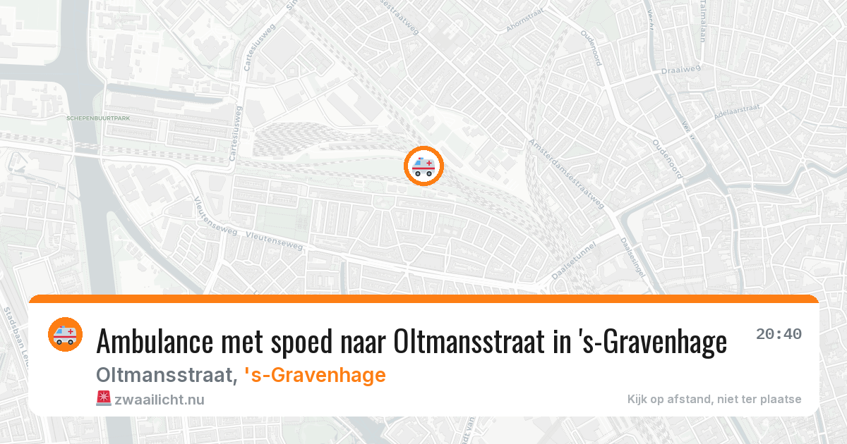 Ambulance met spoed naar Oltmansstraat in 's-Gravenhage — 20 mrt 2026