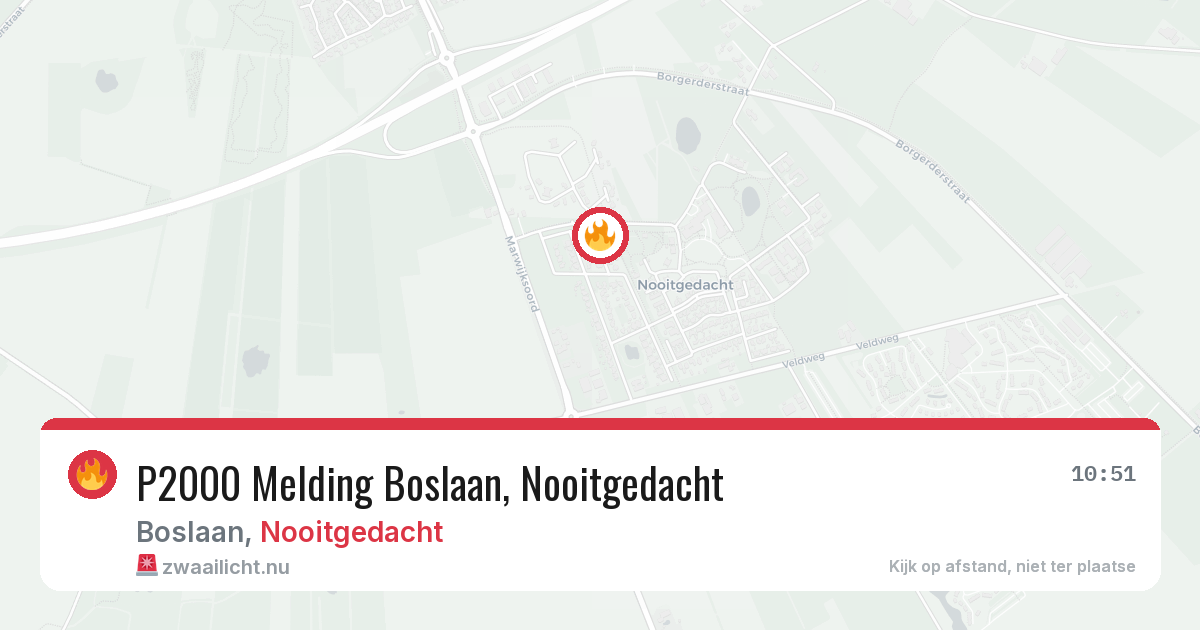 P2000 Melding Boslaan, Nooitgedacht — 26 mei 2026