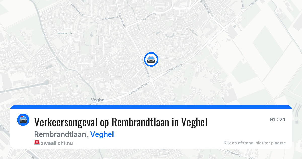 Verkeersongeval op Rembrandtlaan in Veghel — 21 mrt 2026