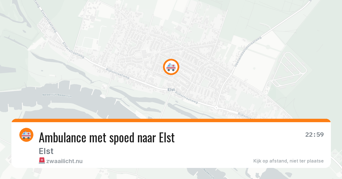 Ambulance met spoed naar Elst — 26 feb 2026 | 🚨 Zwaailicht.nu