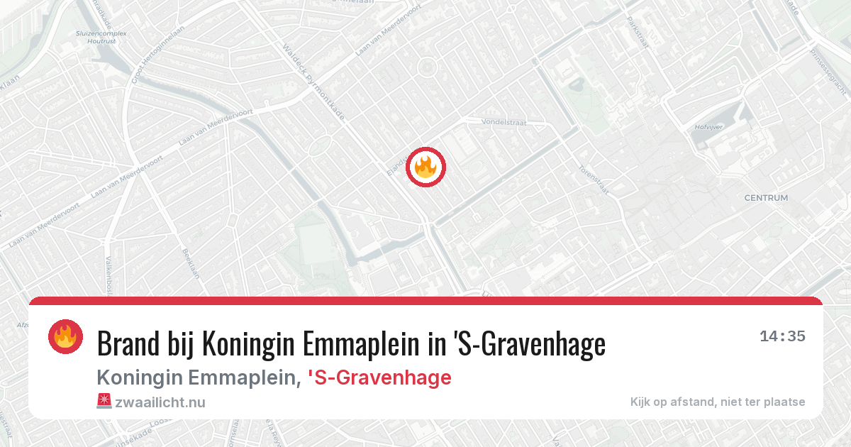 Brand bij Koningin Emmaplein in 'S-Gravenhage — 20 jul 2026