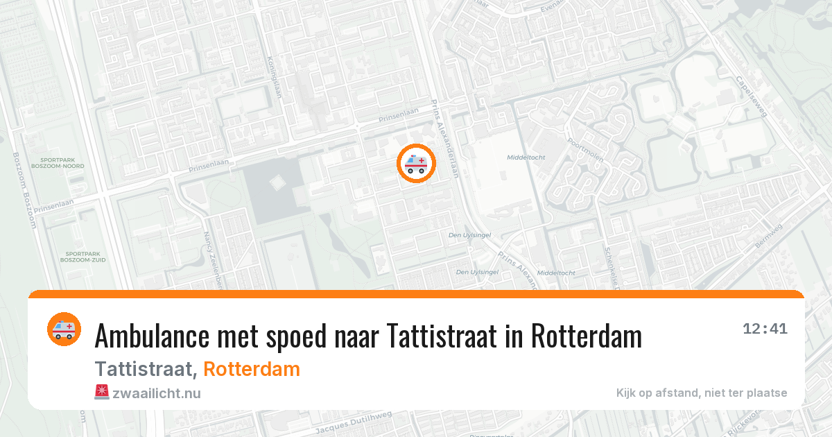 Ambulance met spoed naar Tattistraat in Rotterdam — 24 mei 2026