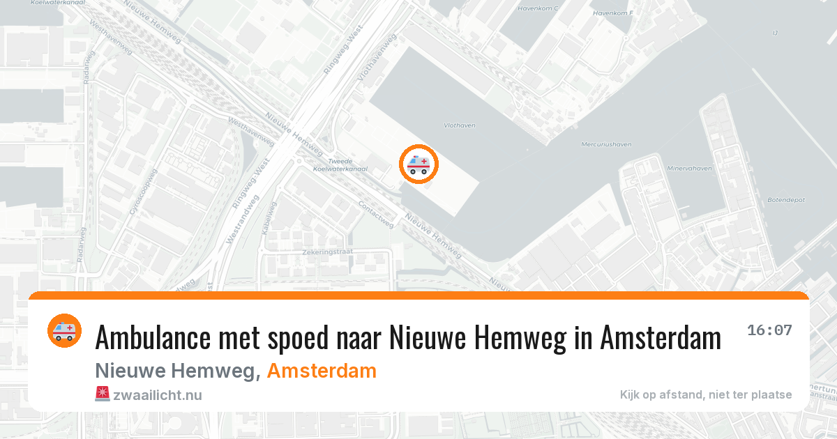 Ambulance met spoed naar Nieuwe Hemweg in Amsterdam — 20 mrt 2026