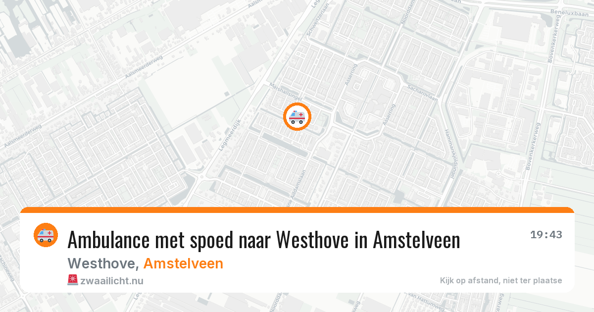 Ambulance met spoed naar Westhove in Amstelveen — 22 jul 2026