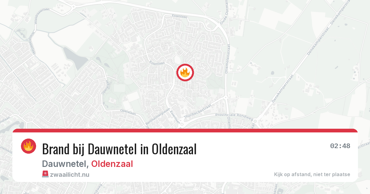 Brand bij Dauwnetel in Oldenzaal — 18 mrt 2026