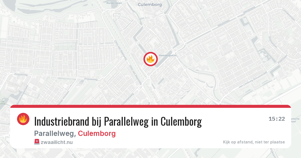 Industriebrand bij Parallelweg in Culemborg — 12 apr 2026