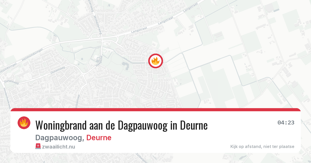 Woningbrand aan de Dagpauwoog in Deurne — 21 jul 2026