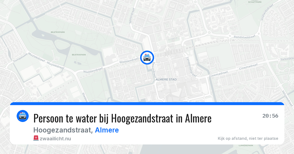 Persoon te water bij Hoogezandstraat in Almere — 11 jul 2026