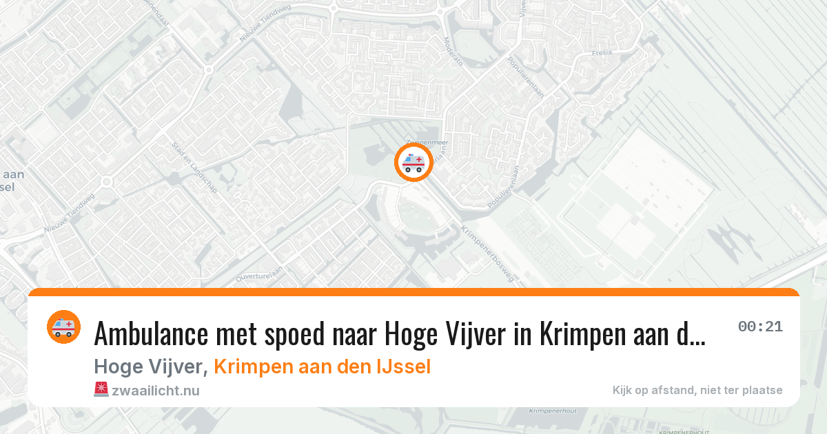 Ambulance met spoed naar Hoge Vijver in Krimpen aan den IJssel — 31 mei 2026