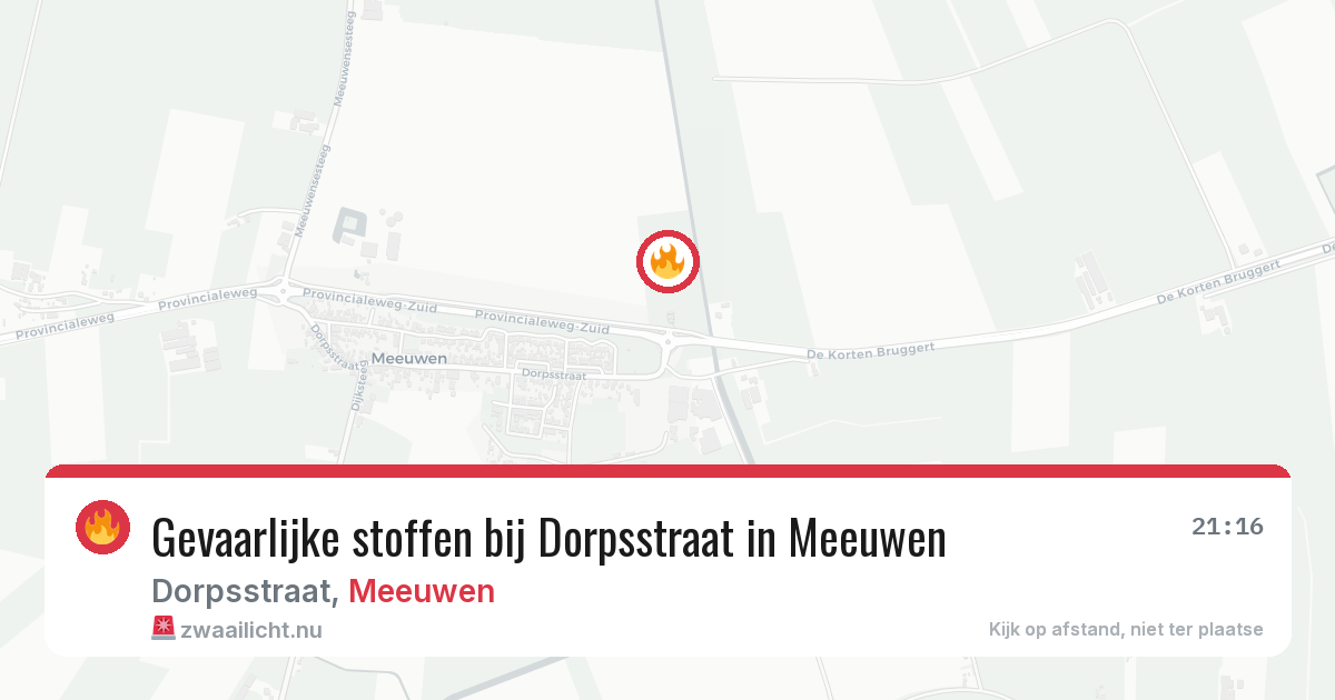 Gevaarlijke stoffen bij Dorpsstraat in Meeuwen — 20 jul 2026