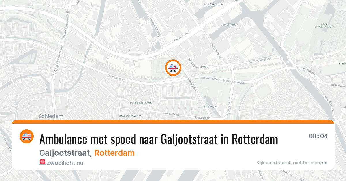 Ambulance met spoed naar Galjootstraat in Rotterdam — 26 mei 2026