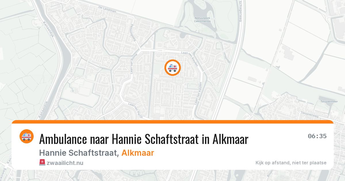 Ambulance naar Hannie Schaftstraat in Alkmaar — 15 jul 2026
