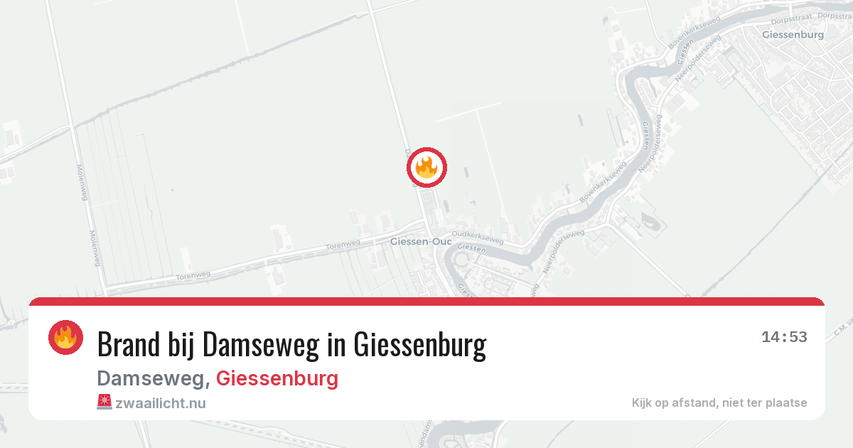 Brand bij Damseweg in Giessenburg — 12 mrt 2026