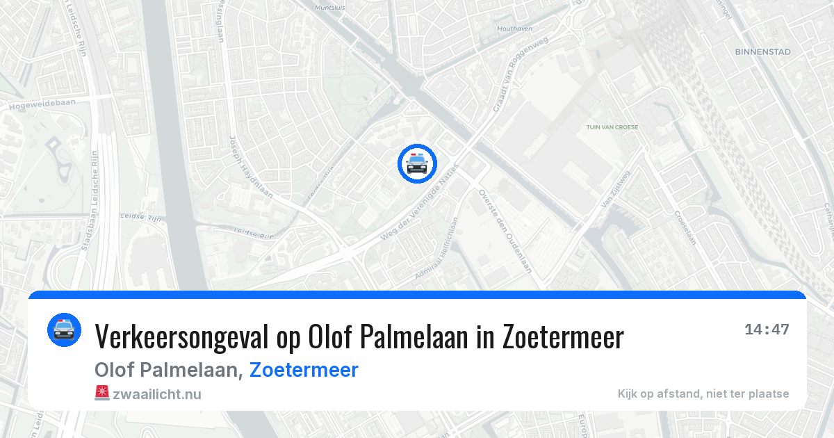Verkeersongeval op Olof Palmelaan in Zoetermeer — 20 jan 2026