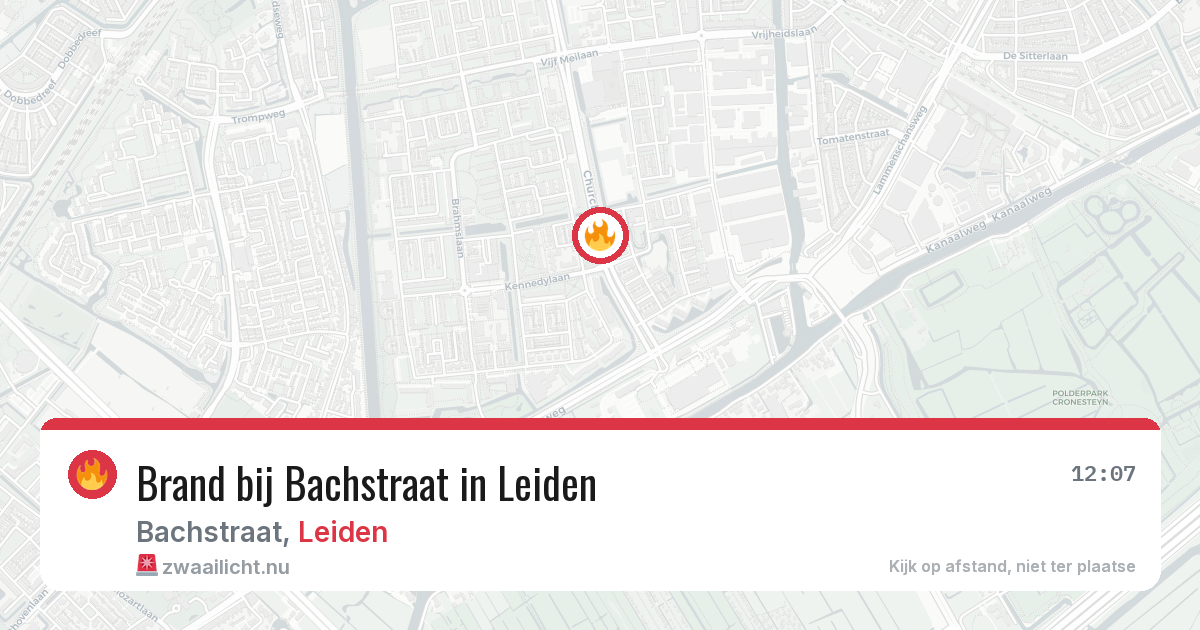 Brand bij Bachstraat in Leiden — 31 mei 2026