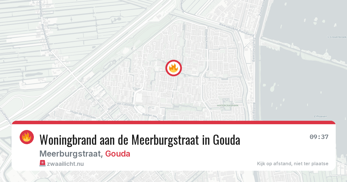 Woningbrand aan de Meerburgstraat in Gouda — 16 jul 2026