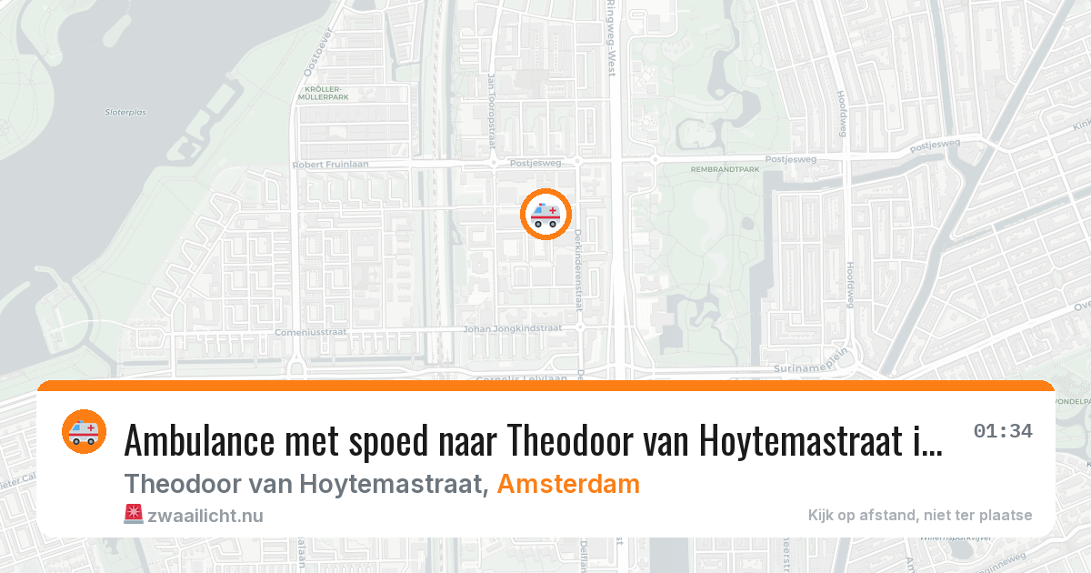 Ambulance met spoed naar Theodoor van Hoytemastraat in Amsterdam — 15 mrt 2026