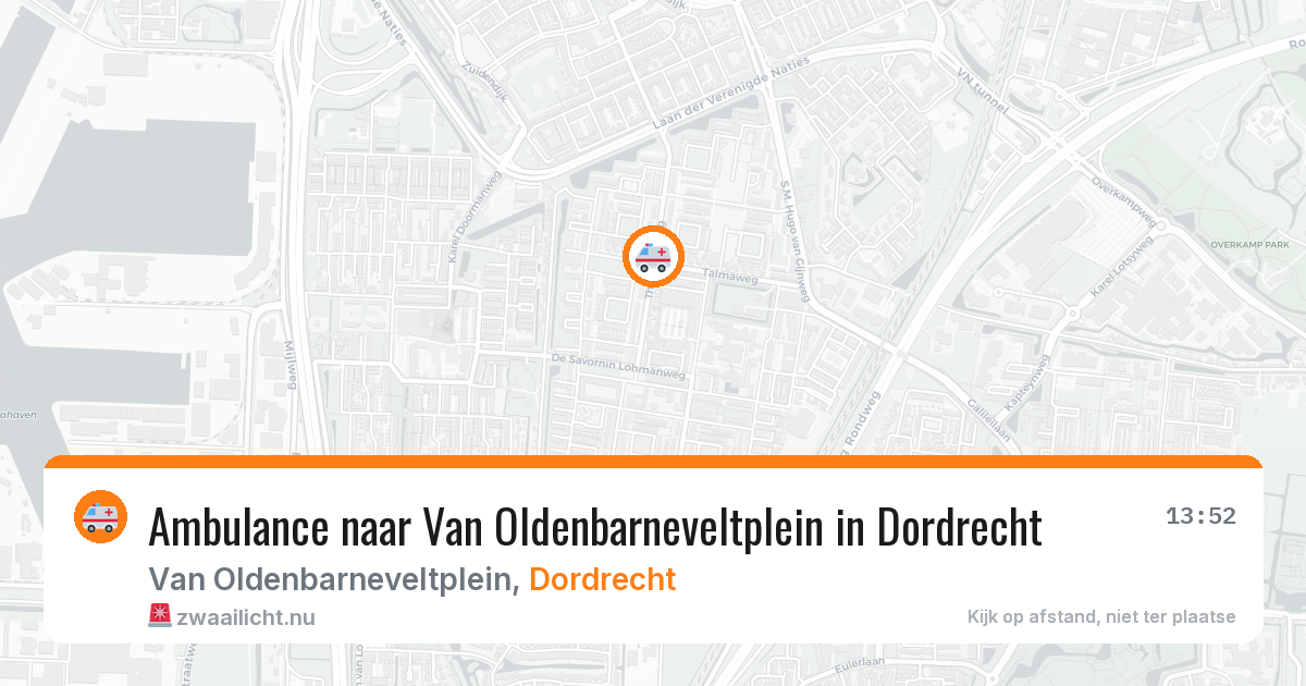Ambulance naar Van Oldenbarneveltplein in Dordrecht — 20 mrt 2026