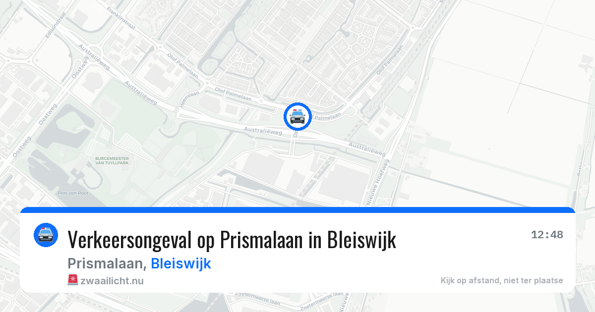 Verkeersongeval op Prismalaan in Bleiswijk — 26 jul 2026