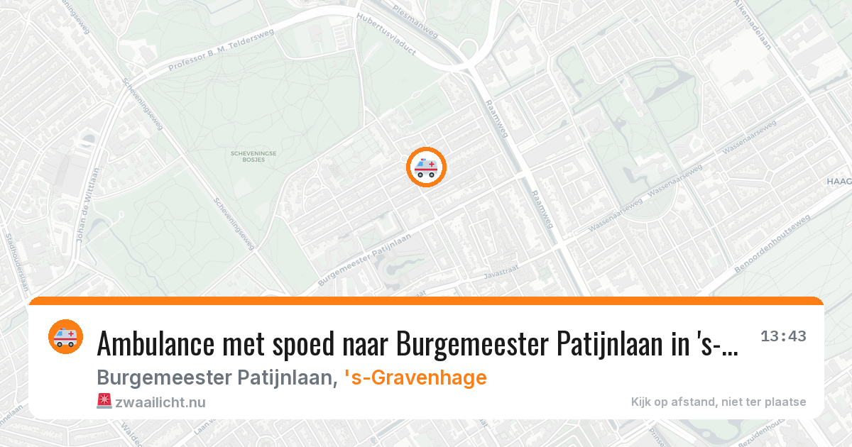 Ambulance met spoed naar Burgemeester Patijnlaan in 's-Gravenhage — 19 mrt 2026