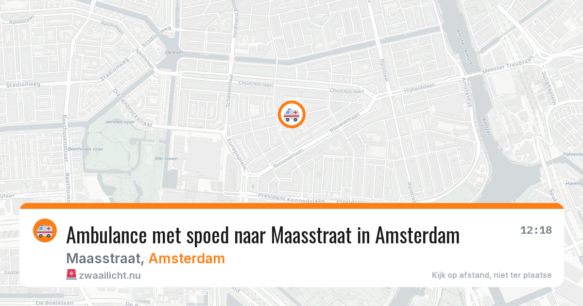 Ambulance met spoed naar Maasstraat in Amsterdam — 26 mrt 2026