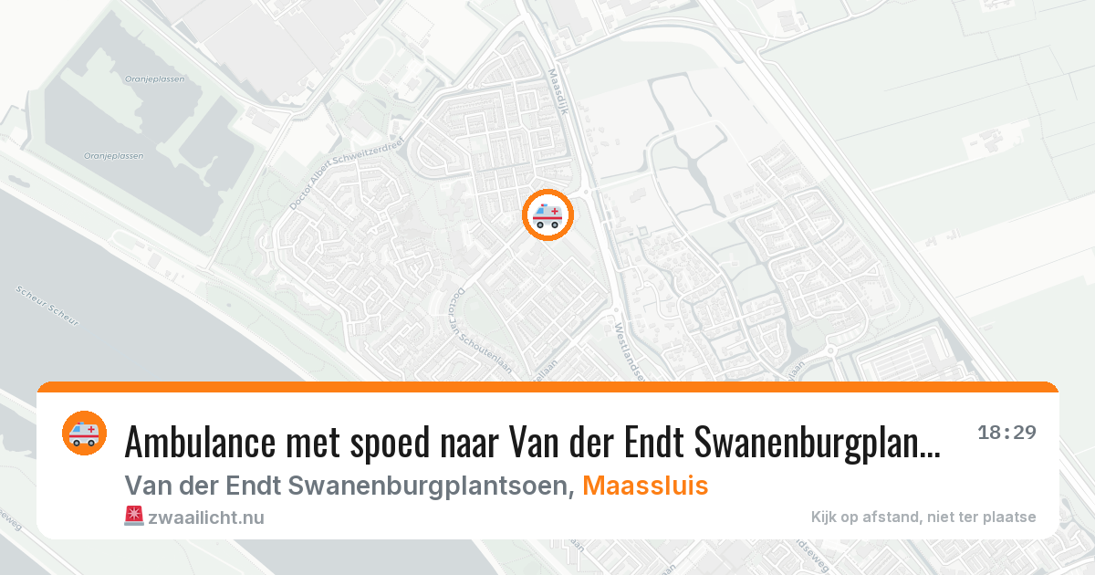 Ambulance met spoed naar Van der Endt Swanenburgplantsoen in Maassluis — 22 mrt 2026