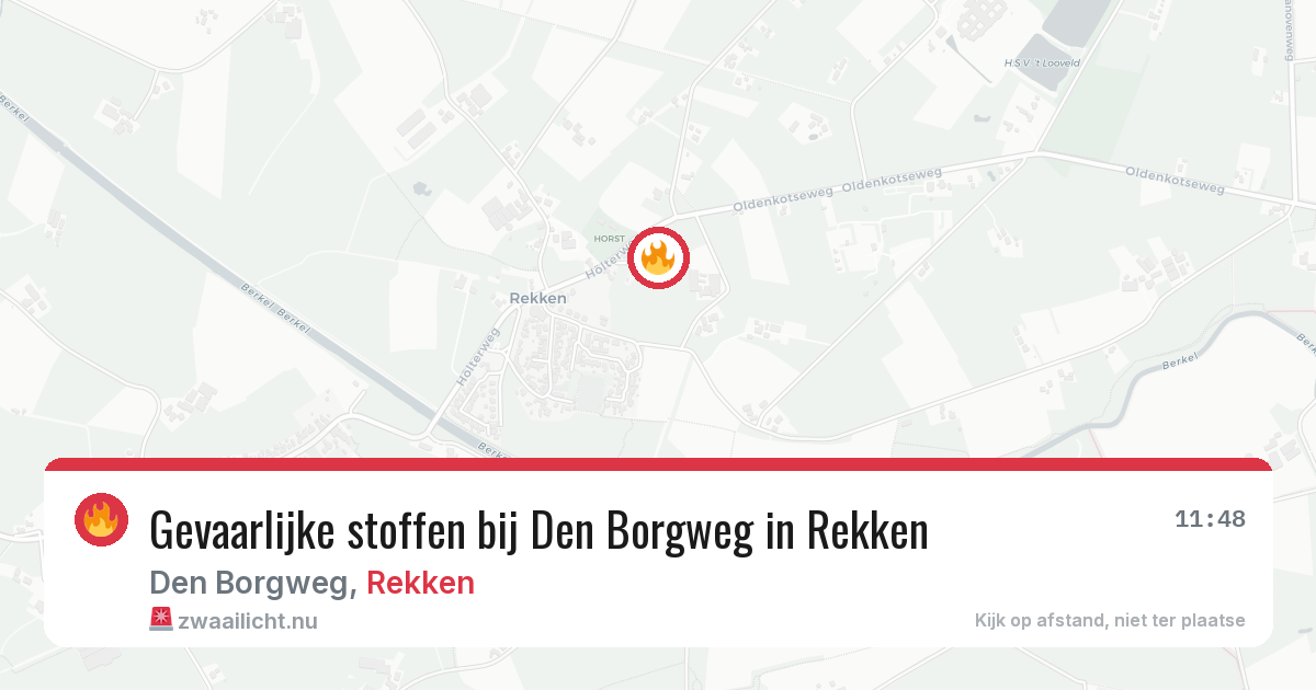 Gevaarlijke stoffen bij Den Borgweg in Rekken — 3 jun 2026