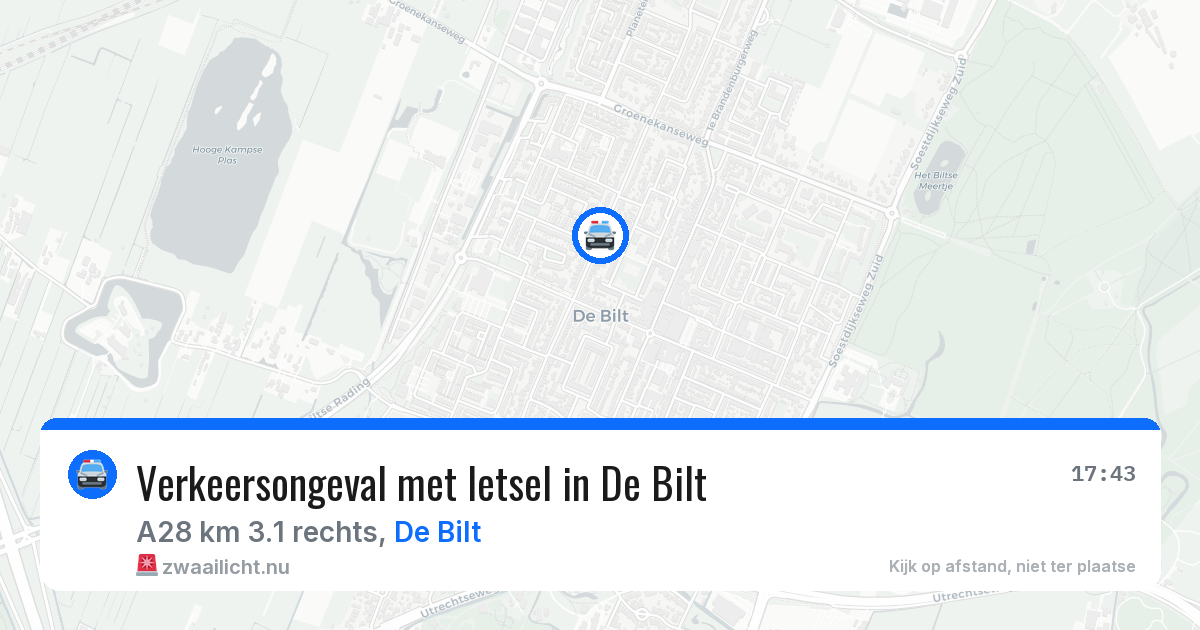 Verkeersongeval met letsel in De Bilt — 22 jan 2026