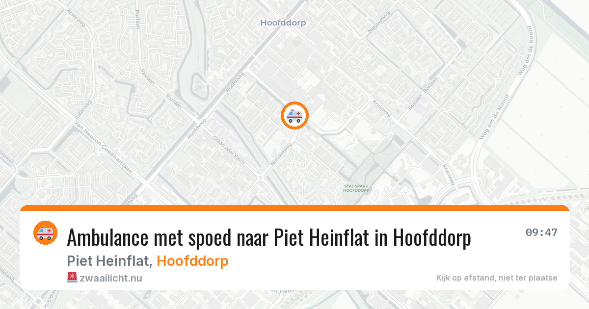 Ambulance met spoed naar Piet Heinflat in Hoofddorp — 21 jul 2026