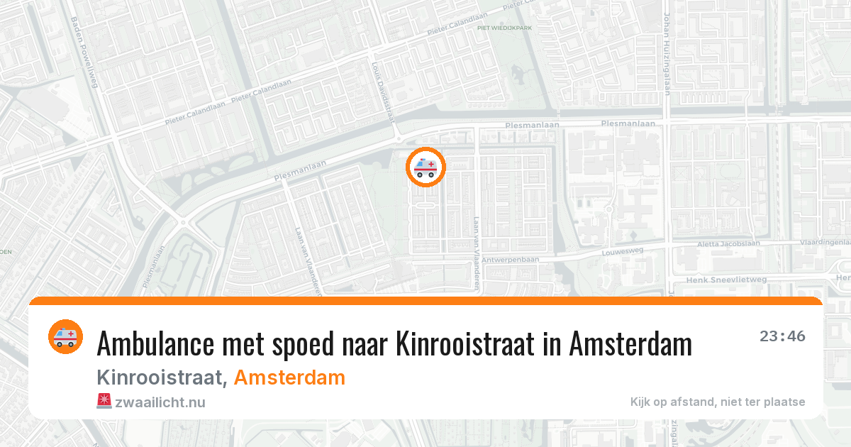 Ambulance met spoed naar Kinrooistraat in Amsterdam — 23 mrt 2026