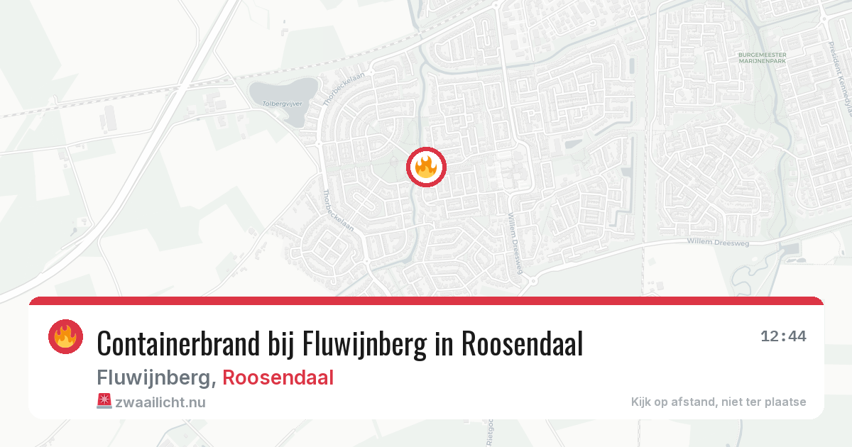Containerbrand bij Fluwijnberg in Roosendaal — 30 apr 2026