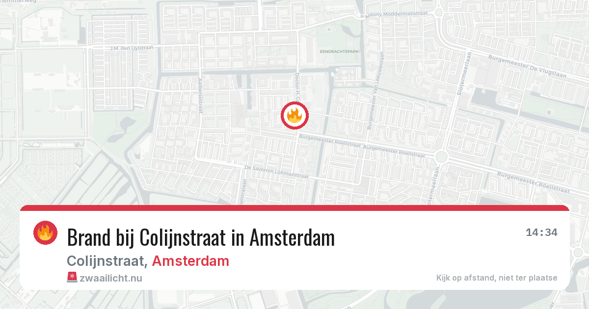 Brand bij Colijnstraat in Amsterdam — 11 jul 2026